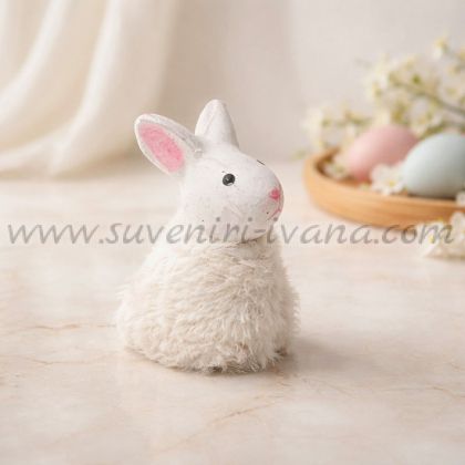 декоративно керамично зайче с пухкаво тяло