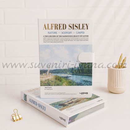 Луксозен тефтер Alfred Sisley „Речен пейзаж“ с магнитна закопчалка