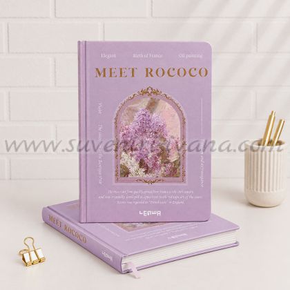 Лилав тефтер Meet Rococo с цветна илюстрация