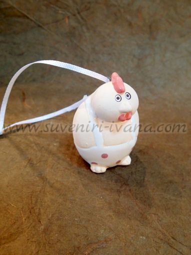 Декоративна керамична фигурка кокошка 3,5 х 5,0 см.