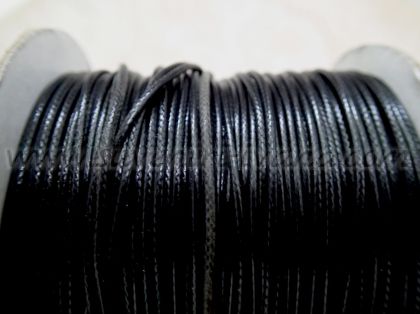 Шнур черен промазан текстил 1 мм