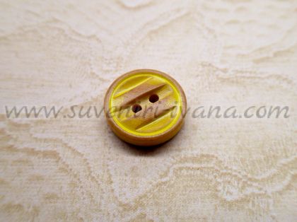жълто дървено копче 15 мм