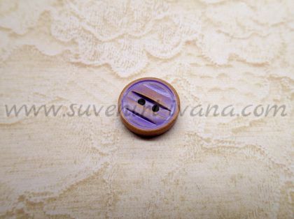 лилаво дървено копче 15 мм