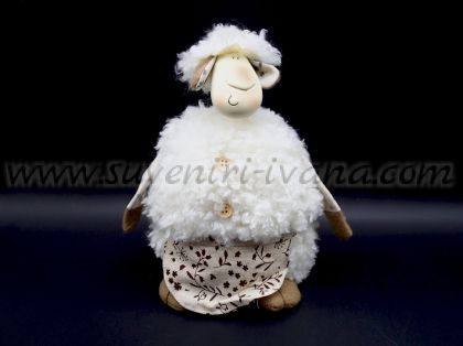 Овца - домакиня с гъста вълна бяла, ръчна изработка 20,0 х 14,0 см.