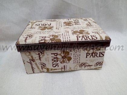 кутия за опаковане на подаръци с текстилно покритие 28 см