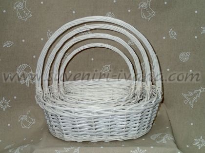 бели кошници от ратан комплект 4 броя
