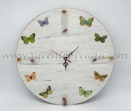 часовник с декупаж пеперуди