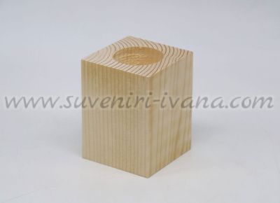 Дървена основа свещник 6,0 х 8,0 х 6,0 см.