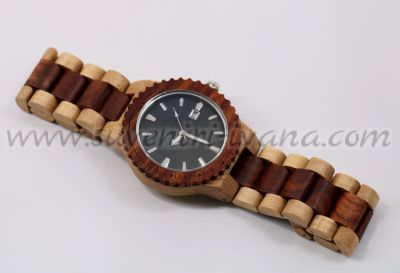 бамбуков часовник за ръка с дата
