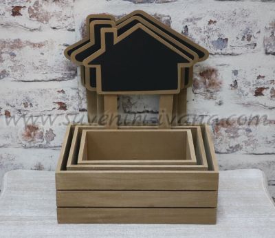 декоративни щайги с табелка за писане