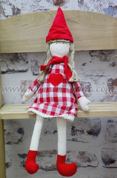 Текстилна кукла с дрешки-момиченце