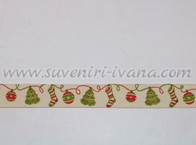 Коледен ширит за декорация, ширина 1,5 см.