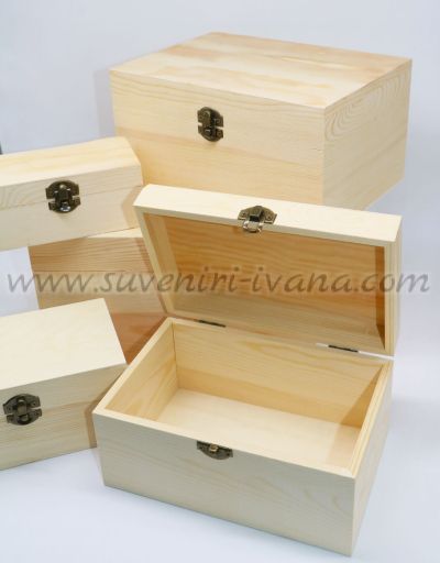 5 броя дървени кутии натурални