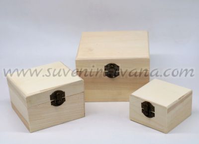 комплект квадратни натурални кутии за декупаж
