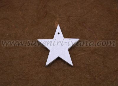 бяла дървена звезда за декорация