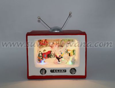 коледен сувенир телевизор с лампички