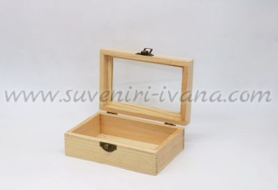 дървени кутии за обработка със стъклен капак