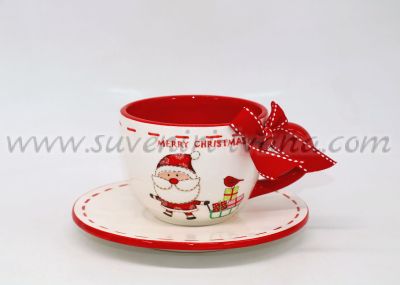 комплект чаша с чинийка Merry Christmas