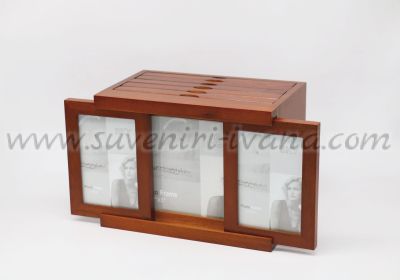 фото дървен албум кутия за съхранение на снимки