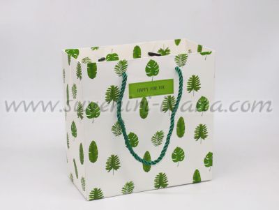 торбичка за подаръци зелени листа