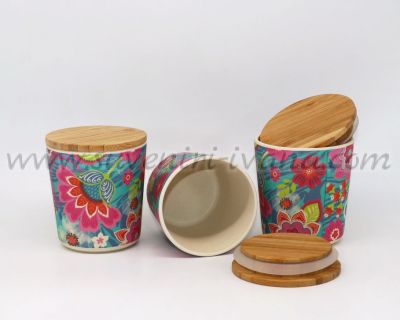 бамбукови чашки с дървени капачета