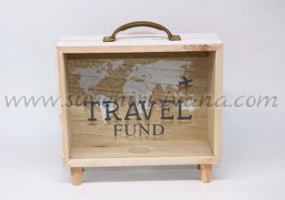 дървена касичка Travel fund