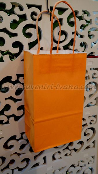 Крафт торбичка оранжева 13,0 х 22,0 х 8,0 см.