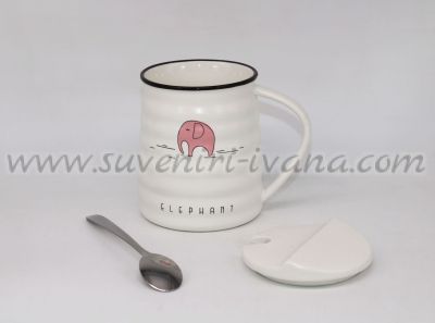 чаша слонче с релефна повърхност капаче и лъжичка