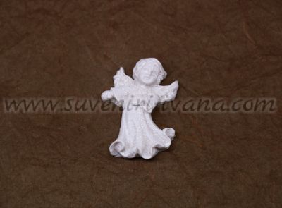 декоративно танцуващо ангелче покрито с бял брокат