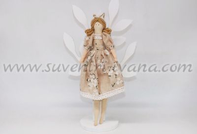 Декоративно ангелче от текстил, модел шест