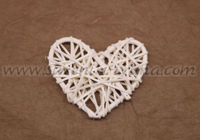 Декоративна фигурка сърце от ратан 7,0 х 6,0 см.