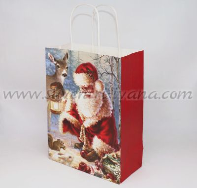 хартиена торбичка с дръжки дядо Коледа