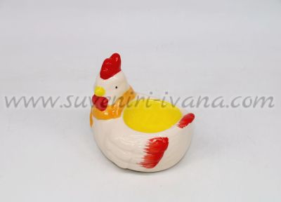 Керамична кокошка яйцедържач