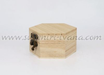 малки дървени кутии за декупаж с шестоъгълна форма