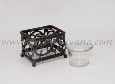 метална основа за свещник с една чашка за чаена свещ