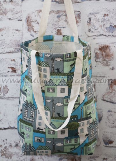 текстилна чанта за пазар от винтидж плат