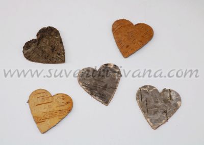 Фигурка за декорация сърце от кора на дърво 5,0 х 5,0 см.