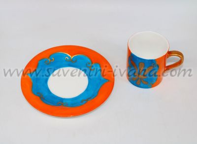 брито стил чашки за кафе с чинийка