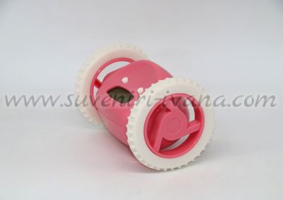 розов бягащ будилник с гумирани колелца