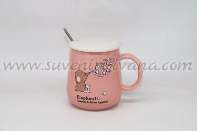 розова чаша слонче с капаче и лъжичка