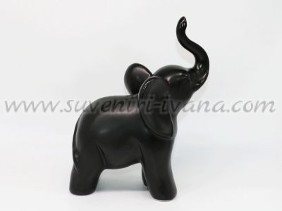 черна декоративна керамична фигурка слонче