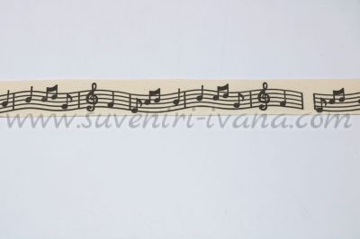Ширит за декорация музикални ноти, ширина 2,1 см.