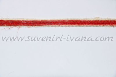 червена конопена лента за декорация 6 мм