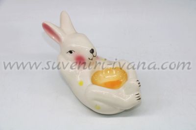 керамично зайче-поставка за яйца