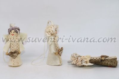 декоративни ангелчета от текстил и дърво