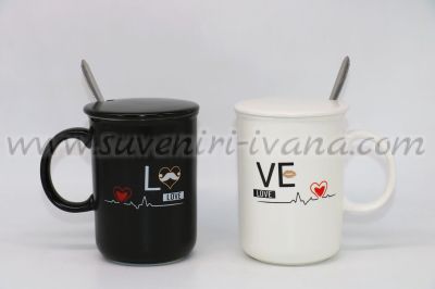 комплект бяла и черна чаши Lo - Ve