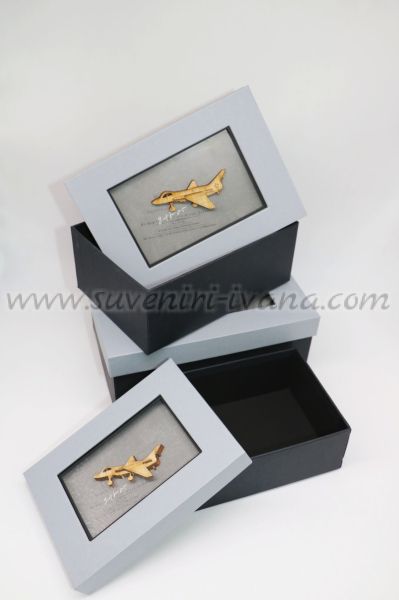 Комплект подаръчни кутии с декорация самолет