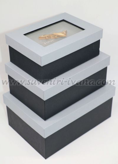 комплект луксозни подаръчни кутии с декорация самолет