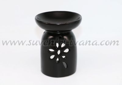 черна керамична арома лампа за освежаване на въздуха