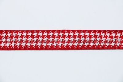 Памучен ширит за декорация в бяло и червено, ширина 1,7 см